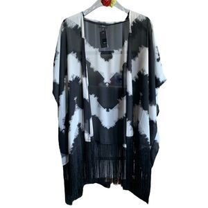 MOSSIMO Open Front Fringe Kimono